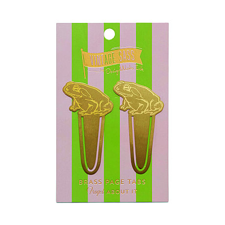 2'Lİ METAL KİTAP AYRACI - VINTAGE SASS BRASS PAGE TABS FROGET ABOUT IT - 1