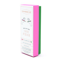 2'Lİ TÜKENMEZ KALEM - COLOR BLOCK PENS RED ORANGE & EMERALD (SET OF 2) - Thumbnail