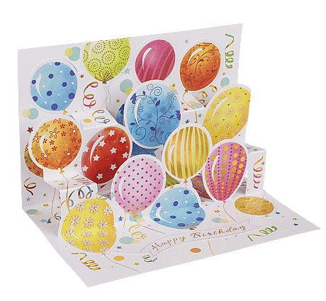 3 BOYUTLU DOĞUMGÜNÜ KARTI (Zarflı - 4 Farklı Çeşit) - POP-UP PRESENT CARD HAPPY BIRTHDAY (With Envelope - 4 Assorted) - 4