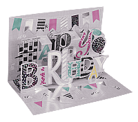 3 BOYUTLU DOĞUMGÜNÜ KARTI (Zarflı - 4 Farklı Çeşit) - POP-UP PRESENT CARD HAPPY BIRTHDAY (With Envelope - 4 Assorted) - 5