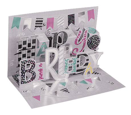 3 BOYUTLU DOĞUMGÜNÜ KARTI (Zarflı - 4 Farklı Çeşit) - POP-UP PRESENT CARD HAPPY BIRTHDAY (With Envelope - 4 Assorted) - 5