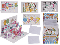 3 BOYUTLU DOĞUMGÜNÜ KARTI (Zarflı - 4 Farklı Çeşit) - POP-UP PRESENT CARD HAPPY BIRTHDAY (With Envelope - 4 Assorted)