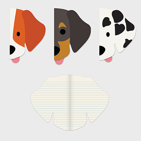 3'LÜ KÖPEK NOT DEFTERİ - DOG SHAPED NOTEBOOKS - 1