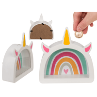 Out Of The Blue - AHŞAP PARA KUTUSU UNICORN - WOODEN SAVING BOX UNICORN 18X18 cm.