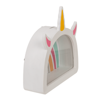 AHŞAP PARA KUTUSU UNICORN - WOODEN SAVING BOX UNICORN 18X18 cm. - Thumbnail