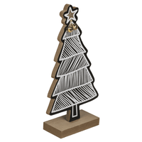 AHŞAP SÜS AĞAÇ - WHITE/BLACK COLORED WOODEN TREE (19,5 cm.) - 3