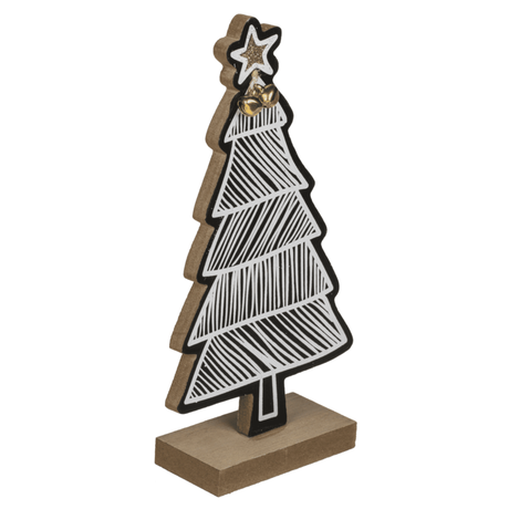AHŞAP SÜS AĞAÇ - WHITE/BLACK COLORED WOODEN TREE (19,5 cm.) - 3