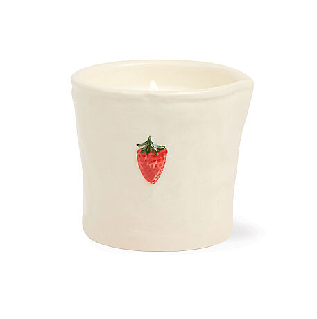 BISTRO ÇİLEK KUTULU SERAMİK MUM STRAWBERRY 226 gr. - BISTRO STRAWBERRY EMBOSSED CERAMIC CANDLE STRAWBERRY - 1