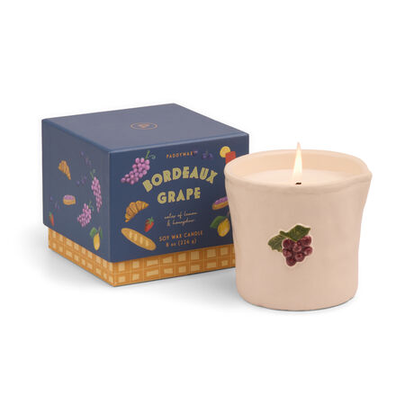 BISTRO SERAMİK KUTULU MUM ÜZÜM-BORDEAUX GRAPE 226 gr. - BISTRO GRAPES EMBOSSED CERAMIC CANDLE-BORDEAUX GRAPE BOXED