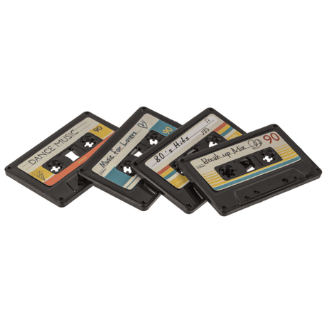 BUZDOLABI MAGNET KASET (4'LÜ PAKET) - FRIDGE MAGNET- RETRO CASSETTE