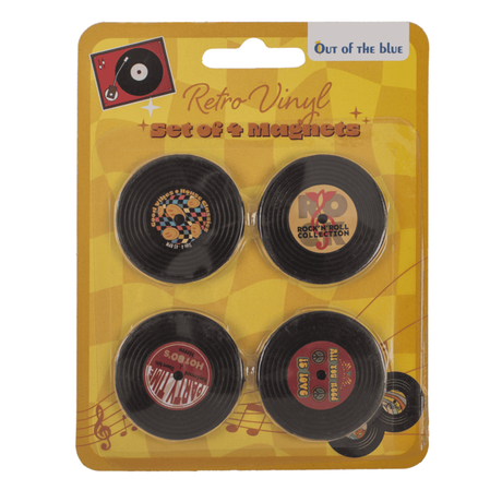 BUZDOLABI MAGNET PLAK (4'LÜ PAKET) - FRIDGE MAGNET- RETRO VINYL