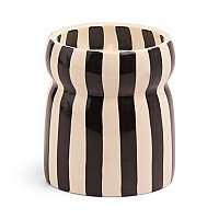 CABANA BLACK ÇİZGİLİ SERAMİK MUM LAVA STONE 184 gr. - CABANA BLACK STRIPED CERAMIC CANDLE LAVA STONE - 1