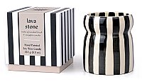 CABANA BLACK ÇİZGİLİ SERAMİK MUM LAVA STONE 184 gr. - CABANA BLACK STRIPED CERAMIC CANDLE LAVA STONE - 2