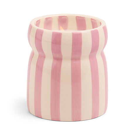 CABANA LAVENDER ÇİZGİLİ SERAMİK MUM GRECIAN SAND 184 gr. - CABANA LAVENDER STRIPED CERAMIC CANDLE GRECIAN SAND - 1