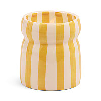 CABANA OCHRE ÇİZGİLİ SERAMİK MUM GOLD COAST 184 gr. - CABANA OCHRE STRIPED CERAMIC CANDLE GOLD COAST - 1