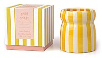 CABANA OCHRE ÇİZGİLİ SERAMİK MUM GOLD COAST 184 gr. - CABANA OCHRE STRIPED CERAMIC CANDLE GOLD COAST - 2