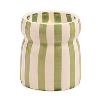 CABANA SAGE ÇİZGİLİ SERAMİK MUM BORA BORA 184 gr. - CABANA SAGE STRIPED CERAMIC CANDLE BORA BORA - 1