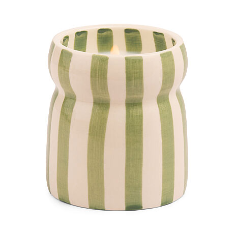 CABANA SAGE ÇİZGİLİ SERAMİK MUM BORA BORA 184 gr. - CABANA SAGE STRIPED CERAMIC CANDLE BORA BORA - 1
