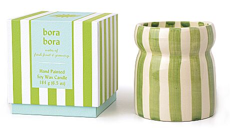CABANA SAGE ÇİZGİLİ SERAMİK MUM BORA BORA 184 gr. - CABANA SAGE STRIPED CERAMIC CANDLE BORA BORA - 2