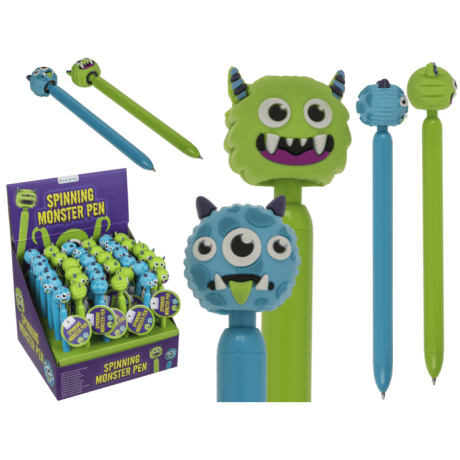 CANAVAR KALEM (2 FARKLI RENKTE) - PEN MONSTER WITH SPINNING TOPPER - 1