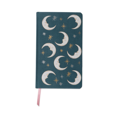 CELESTIAL BOOKCLOTH JOURNAL - TEAL MOON (FSC MIX CREDIT)