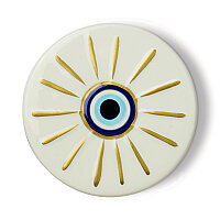 CHARMED KUTULU MAVİ CAM MUM EVIL EYE CERAMIC/INCENSE&SMOKE 226 gr. - CHARMED BLUE GLASS CANDLE WITH EVIL EYE CERAMIC/INCENSE&SMOKE - 2