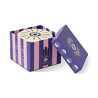 CHARMED KUTULU MAVİ CAM MUM EVIL EYE CERAMIC/INCENSE&SMOKE 226 gr. - CHARMED BLUE GLASS CANDLE WITH EVIL EYE CERAMIC/INCENSE&SMOKE - 3