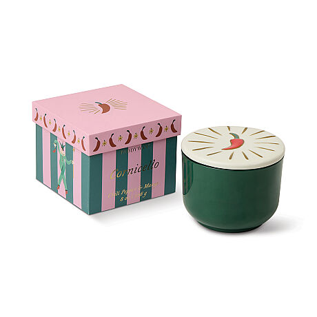 CHARMED KUTULU YEŞİL CAM MUM CHILI LID/CHILI PEPPER&MANGO 226 gr. - CHARMED GREEN GLASS CANDLE WITH CHILI LID/CHILI PEPPER&MANGO - 2