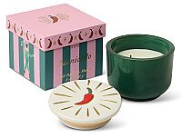 CHARMED KUTULU YEŞİL CAM MUM CHILI LID/CHILI PEPPER&MANGO 226 gr. - CHARMED GREEN GLASS CANDLE WITH CHILI LID/CHILI PEPPER&MANGO - 1