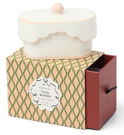 CHERIE KUTULU PEMBE SERAMİK KAPAKLI MUM YUZU WOODS 155 gr. - CHERIE CERAMIC DISH CANDLE PINK/YUZU WOODS - 2