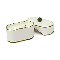 CHERIE KUTULU YEŞİL SERAMİK KAPAKLI MUM SMOKED PISTACHIO 155 gr. - CHERIE CERAMIC DISH CANDLE GREEN/SMOKED PISTACHIO - 1