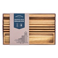 GENTLEMEN'S HARDWARE AHŞAP MASAÜSTÜ DÜZENLEYİCİ-WOODEN DESK ORGANISER WITH PHONE STAND - Thumbnail