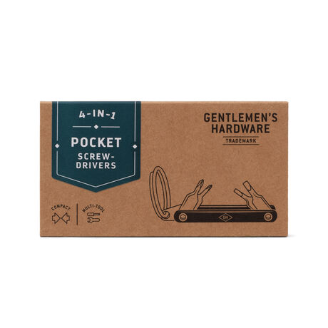 GENTLEMEN'S HARDWARE CEP TORNAVİDA SETİ ANAHTARLIK 4 in 1-POCKET MINI SCREW DRIVERS