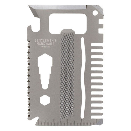 GENTLEMEN'S HARDWARE KREDİ KARTI ŞEKLİNDE ÇOK FONKSİYONLU ALET- 15-in-1 CREDIT CARD TOOL, TITANIUM