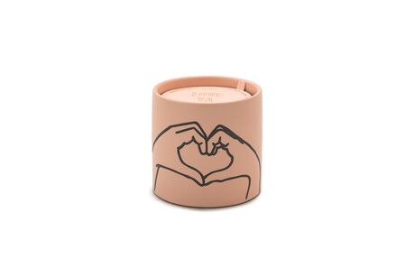 PADDYWAX IMPRESSIONS EL İŞARETLERİ SERAMİK MUM PEMBE - IMPRESSIONS 5.75 oz. DUSTY PINK CERAMIC WITH HEART TOBACCO