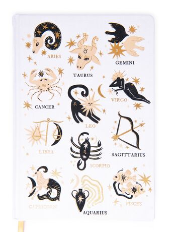 JUMBO JOURNAL BOOKCLOTH ZODIAC 26x19 cm.