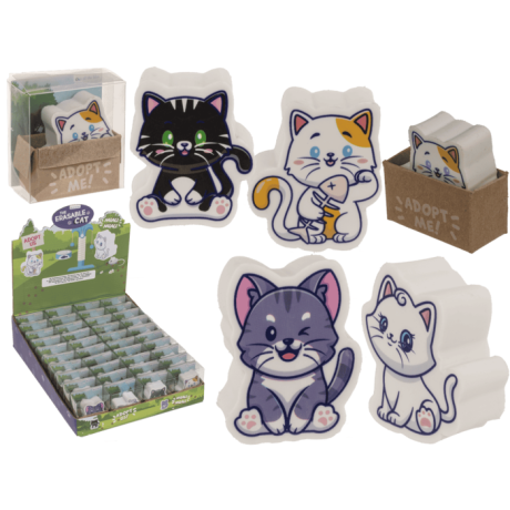 KEDİ SİLGİ (4 ÇEŞİT) 4,2x2,3 cm. - ERASER CAT - 1