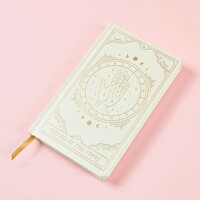 KIRIK BEYAZ SERT KAPAK DEFTER 21x13 cm. - BOOKCLOTH HARDCOVER OFF-WHITE ZODIAC, GUIDED BY THE STARS - Thumbnail