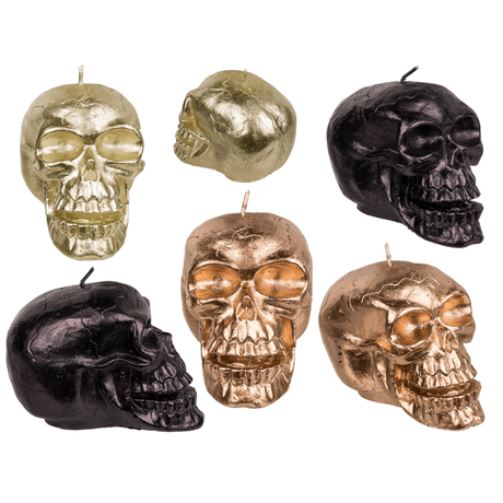 KURUKAFA MUM (3 RENK) - CANDLE SKULL 12x7,5x8,5 cm.