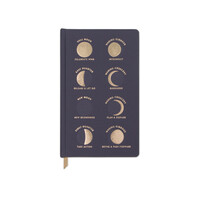 Designworks Ink - LACİVERT SERT KAPAK DEFTER 21 x 13 cm - BOOKCLOTH HARDCOVER JOURNAL - NAVY MOON PHASES