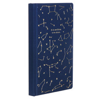 LACİVERT SERT KAPAK DEFTER 21x13 cm - BOOKCLOTH HARDCOVER JOURNAL IT IS WRITTEN IN THE STARS - Thumbnail