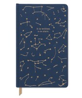 LACİVERT SERT KAPAK DEFTER 21x13 cm - BOOKCLOTH HARDCOVER JOURNAL IT IS WRITTEN IN THE STARS - Thumbnail
