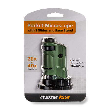 LED IŞIKLI MİKROSKOP 20x-40x - MİCROBRİTE™ 20x-40x LED LİT POCKET MİCROSCOPE WİTH SLİDES AND BASE