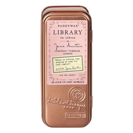 LİBRARY METAL KUTU MUM - LIBRARY TWO WICK TRAVEL TIN JANE AUSTEN (2 FİTİL) 56 gr