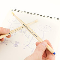 MAVİ BAGET TÜKENMEZ KALEM - BLUE DRUMSTICK PENS - Thumbnail