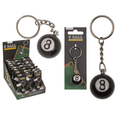 METAL ANAHTARLIK 8 BİLARDO TOPU - METAL KEYCHAIN POOL BALL BLACK 8