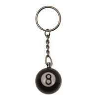 METAL ANAHTARLIK 8 BİLARDO TOPU - METAL KEYCHAIN POOL BALL BLACK 8 - Thumbnail
