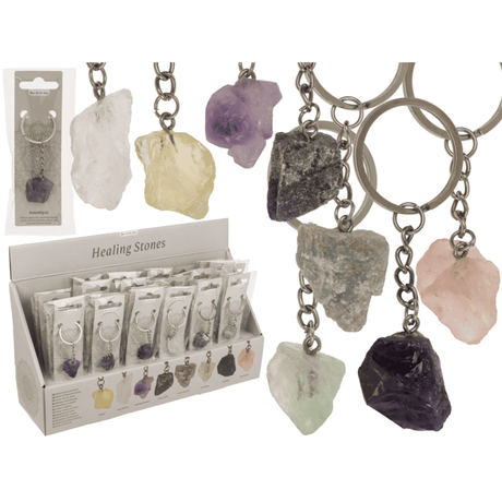 METAL ANAHTARLIK ÇAKRA KRİSTAL (8 ÇEŞİT)- METAL KEYCHAIN CHAKRA CHYSTALS