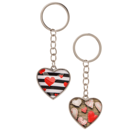 METAL KALP ANAHTARLIK (8 ÇEŞİT) 3,5 cm. - METAL KEYCHAIN HEARTS - 3