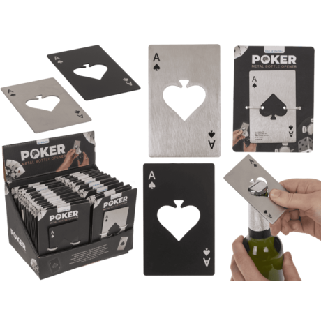 POKER ŞİŞE AÇACAĞI (2 RENK) - METAL BOTTLE OPENER POKER - 1
